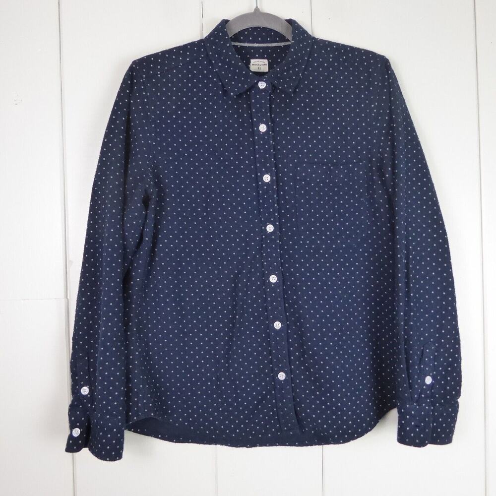 Bridge and Burn Button Up Shirt Womens SZ XS Small Polka Dot Long Sleeve Casual
